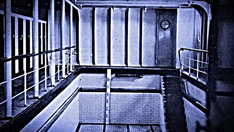 La piscine du Titanic avait un aspect tr&egrave;s sobre.