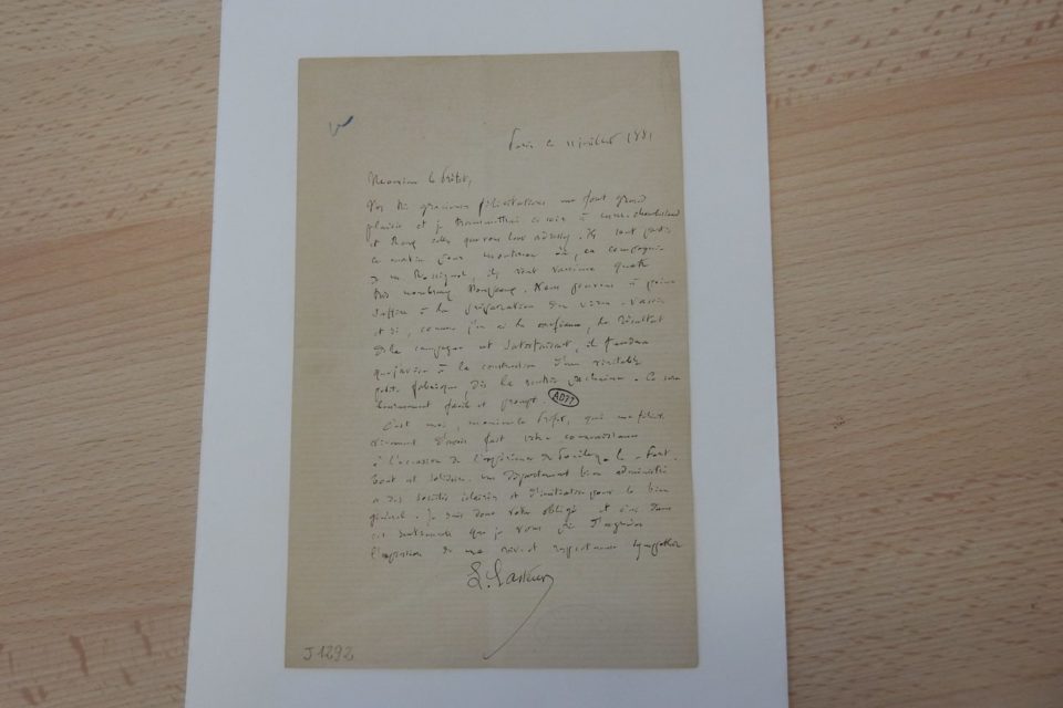 Une lettre autographe de Louis Pasteur au pr&eacute;fet de Seine-et-Marne, conserv&eacute;e aux archives de Dammarie-l&egrave;s-Lys