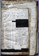 1er registre paroissial 1er registre paroissial