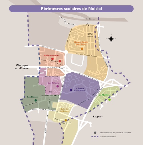 Périmètres scolaires de Noisiel