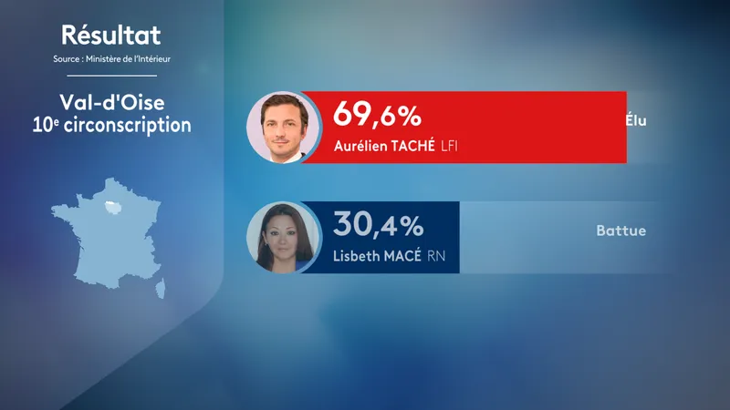 , CARTE. R&eacute;sultats d&eacute;finitifs du second tour des l&eacute;gislatives : le Nouveau Front Populaire largement en t&ecirc;te dans le Val-d&rsquo;Oise