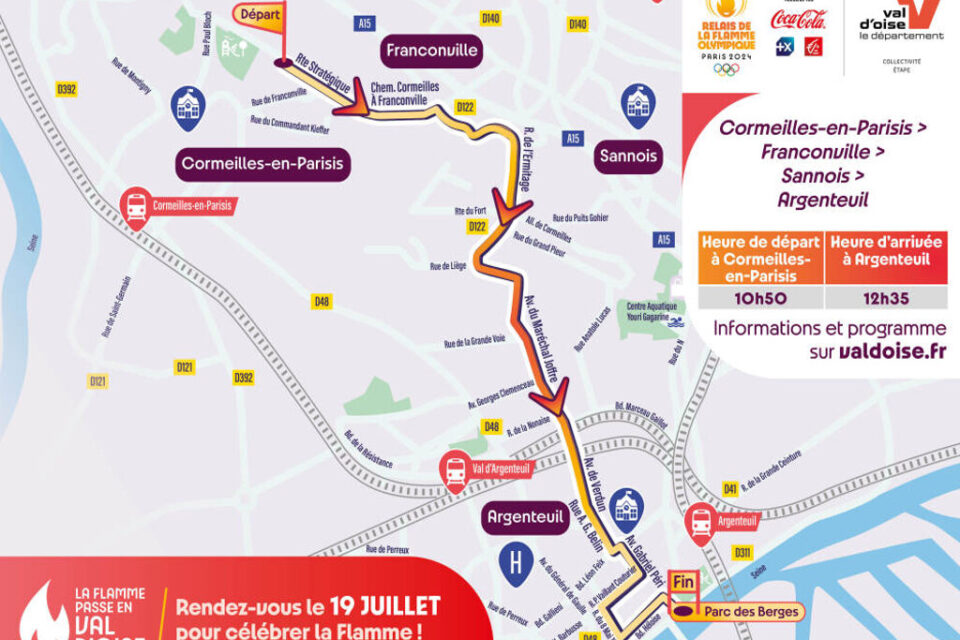 3e étape du parcours : Cormeilles-en-Parisis - Argenteuil. Départ à 10h50 de la route stratégique.
