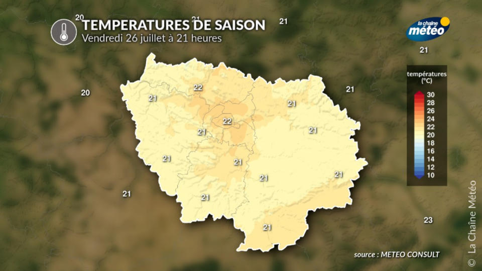 Temp&eacute;rature de 22 degr&eacute;s &agrave; Paris pour la c&eacute;r&eacute;monie d'ouverture des JO