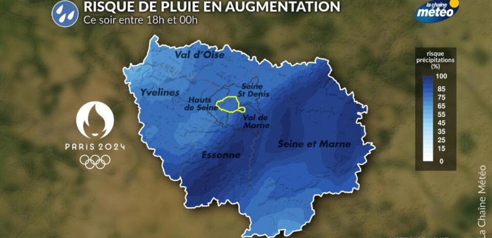, Jeux olympiques – Paris 2024 : risque de pluie mod&eacute;r&eacute;es &agrave; fortes pour la c&eacute;r&eacute;monie d&rsquo;ouverture