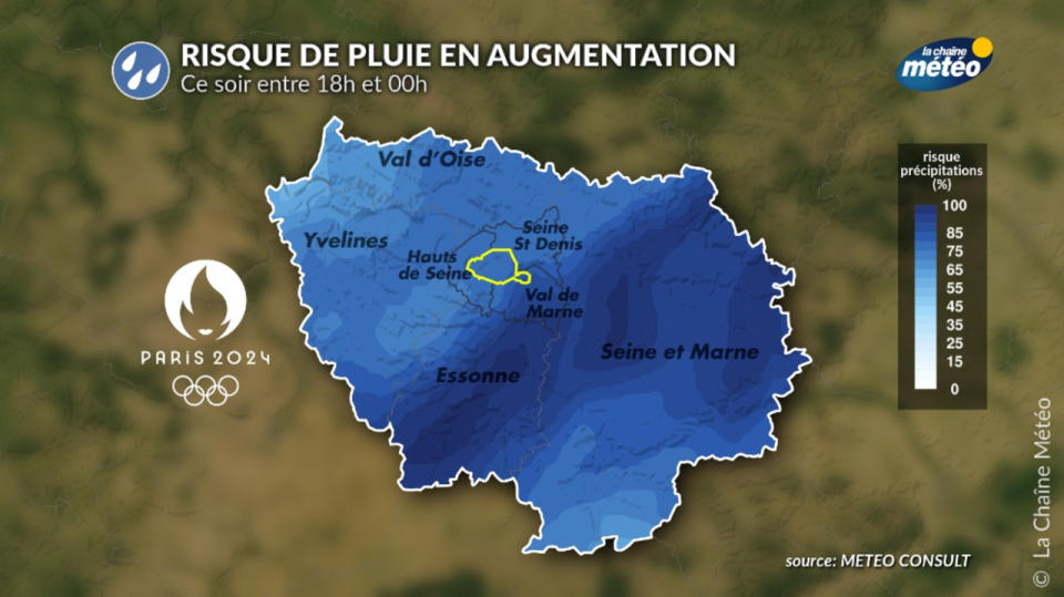 Le risque de pluie s'accro&icirc;t pour cette soir&eacute;e historique