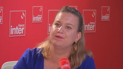 Mathilde Panot, présidente du groupe La France insoumise à l'Assemblée nationale, sur France Inter le 23 juillet 2024. (FRANCE INTER / RADIO FRANCE)