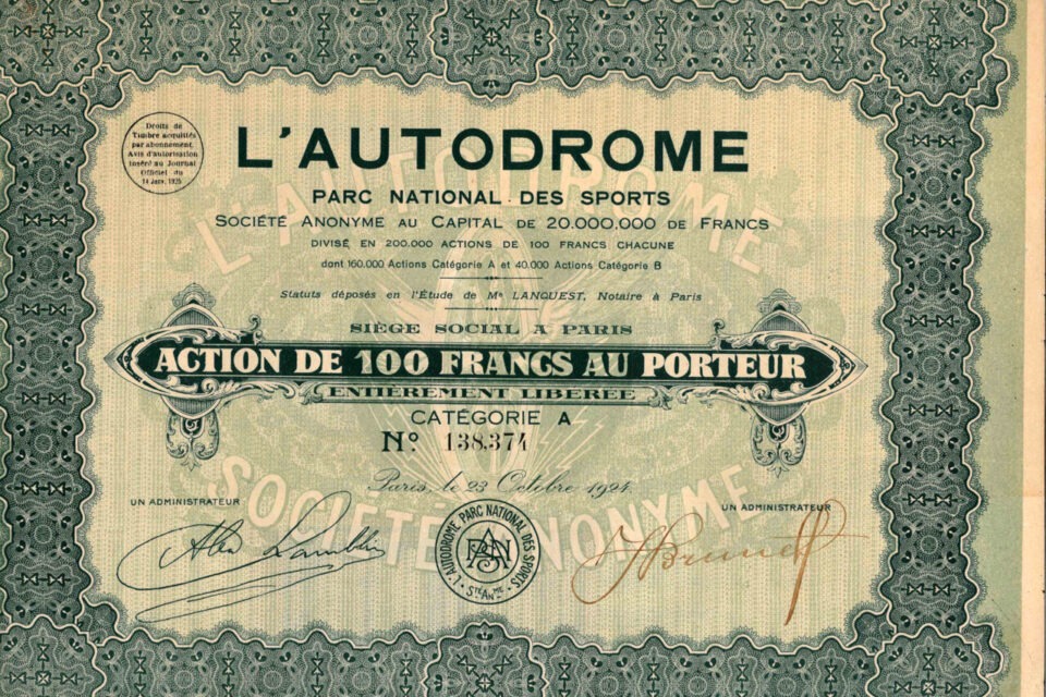 Une action de l'Autodrome sign&eacute;e par A. Lamblin.