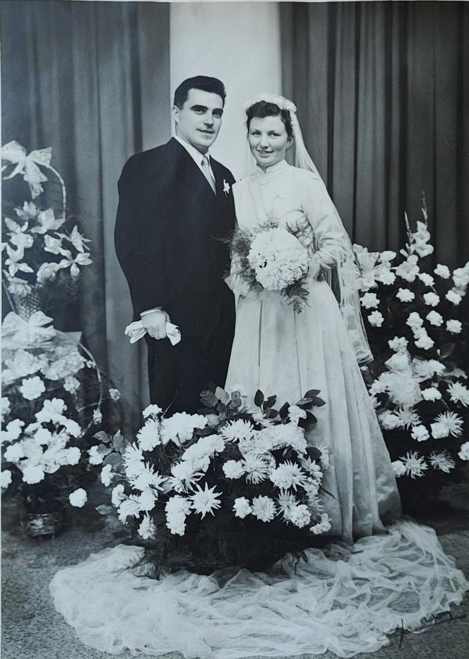 Louis et Josette le jour de leur mariage, il y a 70 ans.