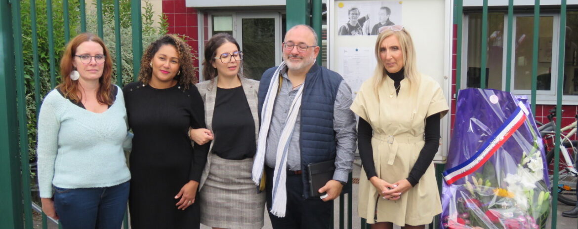 , Seine-et-Marne : le coll&egrave;ge Van Gogh rend hommage &agrave; son ancien professeur Samuel Paty, et &agrave; Dominique Bernard