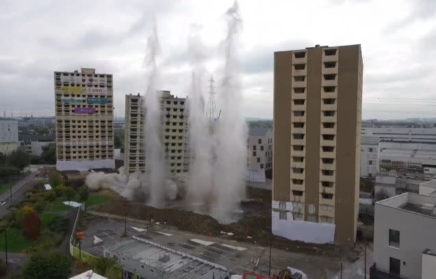 , Val-de-Marne : Destruction spectaculaire de trois tours d’habitation des années 1960