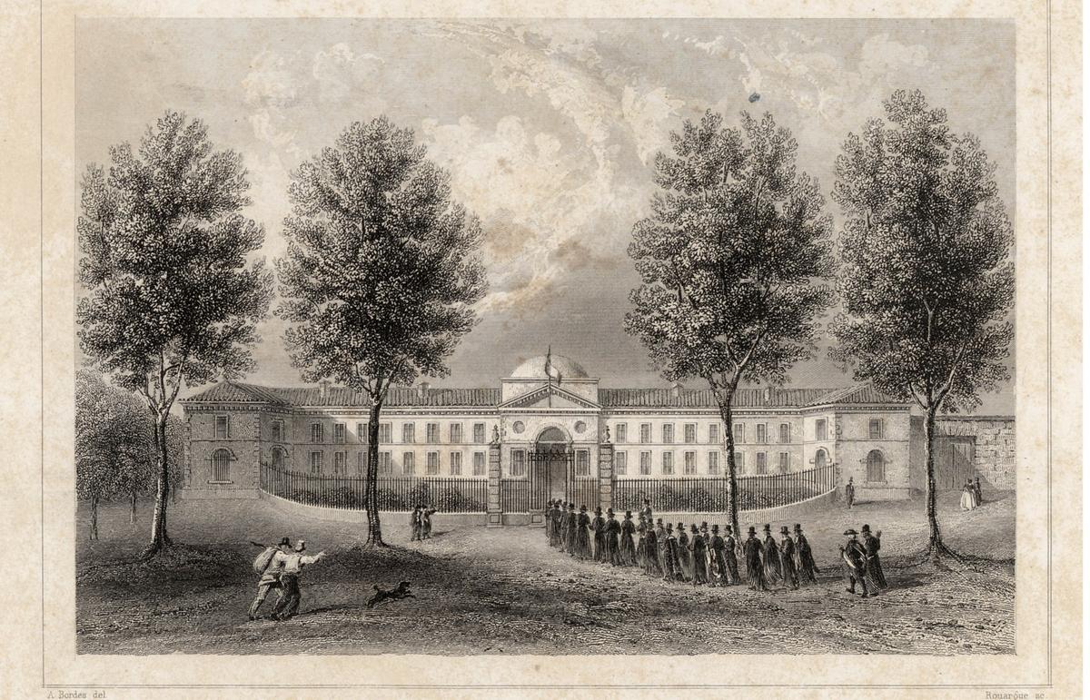 Le petit s&eacute;minaire, grav&eacute; par Rouargue d&rsquo;apr&egrave;s un dessin d&rsquo;Auguste Bordes, milieu du XIXe&nbsp;si&egrave;cle.