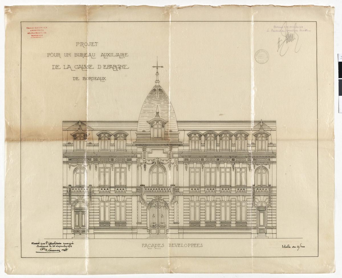 La Caisse d&rsquo;Epargne, au 43-45 du cours Saint-Jean. 