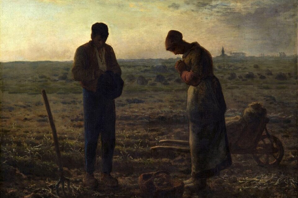 Sur le tableau l'Ang&eacute;lus, de Millet, c'est le clocher de Chailly-en-Bi&egrave;re que l'on aper&ccedil;oit en arri&egrave;re plan