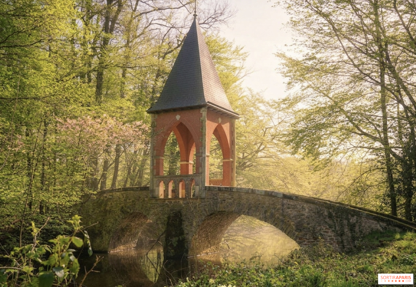 , Yvelines : connaissez-vous ce temple de l&rsquo;amour, pont kiosque romantique dans un &eacute;crin de verdure ?