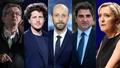 Jean-Luc Mélenchon, Julien Bayou, Stanislas Guerini, Christian Jacob, Marine Le Pen (de gauche à droite).