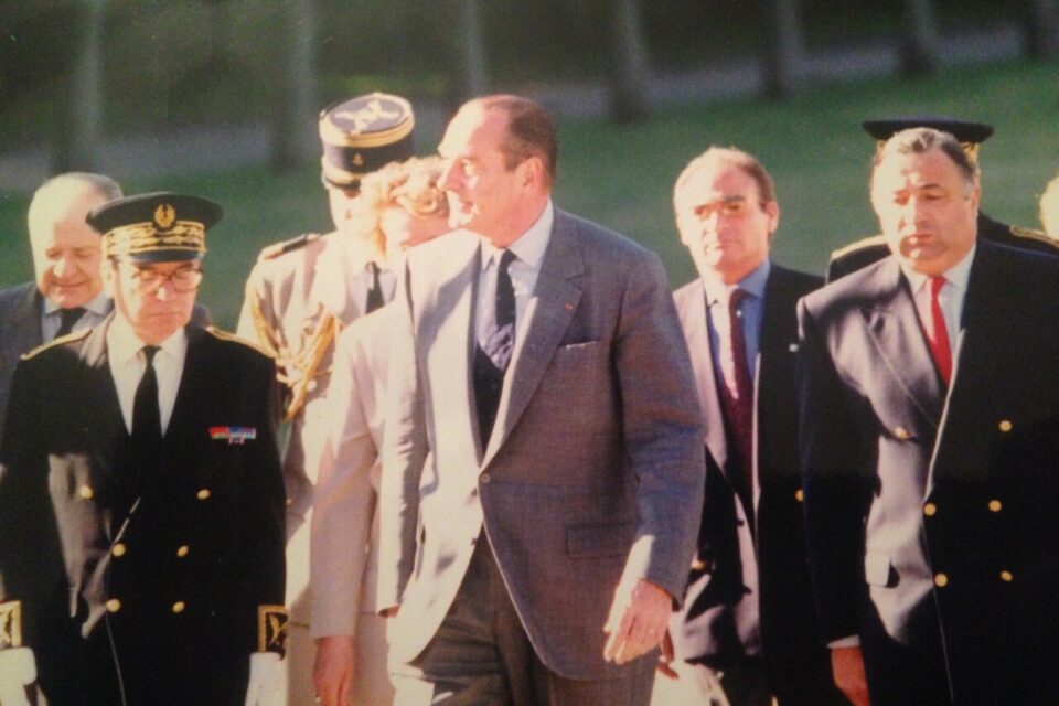 Gérard Larcher alors maire de Rambouillet accompagne Jacques Chirac lors de la visite de Mandela.